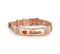 LSxAB Braccialetto ID di Allerta Medica Oro Rosa Rosso per Donne Uomini Emergenza Pronto Soccorso Allerta Sanitaria Inciso al Laser Acciaio Inossidabile Regolabile Braccialetti da Polso, Regolabile