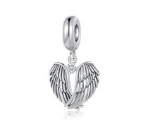 LSxAB Charm a forma di ali di angelo custode, compatibile con braccialetti Pandora