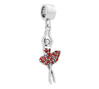 LSxAB Charm a forma di ballerina con pietra portafortuna da gennaio a dicembre, per braccialetti Pandora, regalo per compleanno, festa della mamma, Natale, Rame, Nessuna pietra preziosa