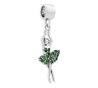 LSxAB Charm a forma di ballerina con pietra portafortuna da gennaio a dicembre, per braccialetti Pandora, regalo per compleanno, festa della mamma, Natale, Rame, Nessuna pietra preziosa