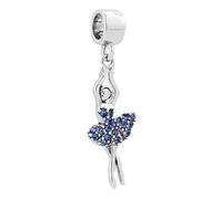 LSxAB Charm a forma di ballerina con pietra portafortuna da gennaio a dicembre, per braccialetti Pandora, regalo per compleanno, festa della mamma, Natale, Rame, Nessuna pietra preziosa