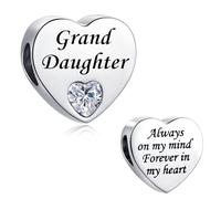 LSxAB Charm in acciaio inox con scritta "Always on My Mind Forever in My Heart", compatibile con braccialetti Pandora, Rame, Nessuna pietra preziosa