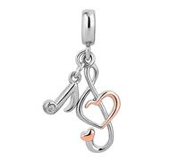 LSxAB Charm musicale compatibile con braccialetti Pandora, collane e ciondoli da donna, per Natale, famiglia, figlia, sorella, nipote, compleanno, Pelle Zirconia cubica Rame, Nessuna pietra preziosa
