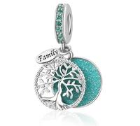LSxAB Charm scintillante a forma di albero della vita, compatibile con braccialetti Pandora, 4.5-5.0mm, Rame, Non pietra preziosa