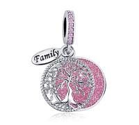 LSxAB Charm scintillante a forma di albero della vita, compatibile con braccialetti Pandora, Metallo, Nessuna pietra preziosa