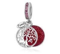 LSxAB Charm scintillante a forma di albero della vita, compatibile con braccialetti Pandora, Rame, Nessuna pietra preziosa