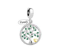 LSxAB Ciondolo a forma di albero della vita, per mamma, nonna, moglie, compatibile con braccialetti Pandora, Rame, Nessuna pietra preziosa