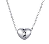 LSxAB Delicata collana da donna con ciondolo a forma di cuore con iniziale A-Z, regolabile, collana girocollo con nome e lettera minuscola in acciaio inossidabile, idea regalo perfetta per il suo