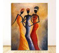 LSYALUCK Dipinto su tela Poster e stampe Arte scandinava Immagine da parete per l'arredamento del soggiorno Ritratto di donna africana vintage 60x80 cm (24x32 pollici) Senza cornice