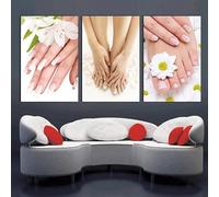 LSYALUCK Moderna tela da parete con stampe di fiori per soggiorno, salone di bellezza, decorazioni per unghie, spa, pediluvio, pittura artistica (20x35cm(8x14 pollici) x3/cornice interna)