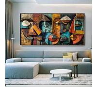 LSYALUCK Stampa artistica su tela con geometria astratta moderna, stampa su tela con texture geometrica astratta, opera d'arte decorativa da parete (50x100cm/cornice interna)