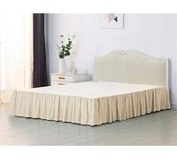 LSYHHXC Gonna da Letto Litchi 1PC Letto Gonna, 35 cm di Altezza con Solid Surface Bed Gonna, Adatto ad Alberghi di Famiglia Mantovana Giroletto 89(Color:Beige,Size:US T 100x190cm)
