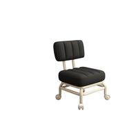 LSYHHXC Sedile basso con ruote girevole a 360°, multiuso, for trucco, sgabello corto for salone, ufficio, barbiere, cucina, casa(Black)