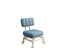 LSYHHXC Sedile basso con ruote girevole a 360°, multiuso, for trucco, sgabello corto for salone, ufficio, barbiere, cucina, casa(Blue)