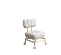 LSYHHXC Sedile basso con ruote girevole a 360°, multiuso, for trucco, sgabello corto for salone, ufficio, barbiere, cucina, casa(WHITE)