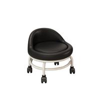 LSYHHXC Sgabello basso rotondo multiuso con ruote Sgabello con puleggia for trucco con schienale for garage Barbiere Biblioteca Salone Ufficio(Black)