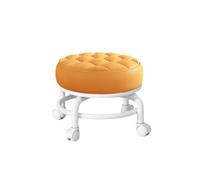 LSYHHXC Sgabello girevole a 360 gradi in pelle PU, multifunzionale, resistente, con seduta bassa, impermeabile, rotondo, con ruote(Pink)