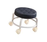 LSYHHXC Sgabello girevole basso con rotelle, robusto, piccolo, girevole a 360°, poggiapiedi, sgabello girevole basso, for saloni, casa, ufficio, garage, barbiere(Black)