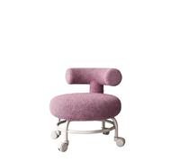 LSYHHXC Sgabello girevole con schienale, sgabello girevole, sedia mobile, sgabello basso con ruote for porta robusta, casa, camera da letto, soggiorno(VIOLET)
