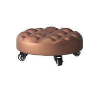 LSYHHXC Sgabello girevole multifunzionale basso in pelle con ruote for ufficio, casa, fitness, sgabello con seduta girevole rotonda(Color-02)