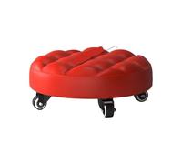 LSYHHXC Sgabello girevole multifunzionale basso in pelle con ruote for ufficio, casa, fitness, sgabello con seduta girevole rotonda(Color-04)