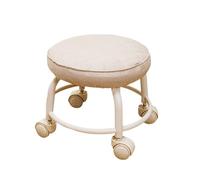 LSYHHXC Sgabello multifunzionale con ruote, girevole a 360°, impermeabile, con puleggia multifunzionale, sgabello da fitness pigro e pratico(Beige)