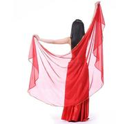 LSYHHXC Veli di Danza del Ventre Farfalla Falene Ali Tinta Unita Chiffon Testa Scialle Sciarpa 250x120 cm.(Red)