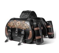 LSYQFB Borse Laterali Moto per Piaggio X9 Evolution 500 2005-2007, Borsa Laterale Moto Impermeabile Pelle Stile Vintage Borse da Sella Moto,A