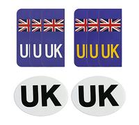 LSYYSL 2 adesivi magnetici ovali per auto britannici, 6 adesivi per targhe britanniche, protezione solare impermeabile, facile da rimuovere e senza graffi, adatti per strade europee, auto Brexit