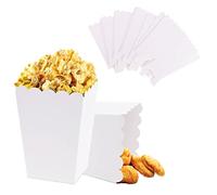 LSYYSL 20 ciotole bianche per popcorn, snack da dessert, scatole da tavolo per feste, popcorn, sacchetti di carta per popcorn per feste, picnic, feste cinematografiche, ecc.