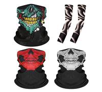 LSYYSL 3 Pezzi Bandana Antivento, 2 Solo Maniche, Maschera per Collo Traspirante Senza Cuciture, Sportiva e per Moto Unisex