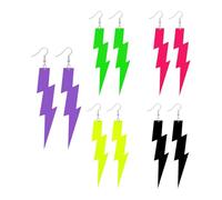 LSYYSL 5 paia di orecchini colorati al neon flash, alla moda, anni '80, stile retrò, adatti per feste a tema, feste in costume, Halloween, Carnevale, Acrilico, Rosa,Rosso,Verde