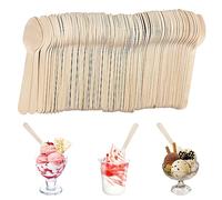LSYYSL Confezione da 100 cucchiai in legno biodegradabili, mini cucchiaini da dessert, cucchiai da gelato per torte, gelatine, yogurt