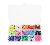 LT Easiyl 1 Scatola di Perline per Occhi Diabolici da 8 Mm Set di Perline in Resina Lavorata A Mano Applicabili A Collane DIV Gioielli Bracciali Artigianali (15 Colori 450 Pezzi)