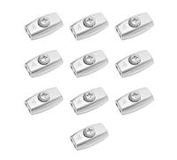 LT Easiyl 10 pz Clip per Fune Metallica in Acciaio Zincato a Forma di Uovo Morsetto per Cavo Adatto per Fune in Acciaio Diametro 4mm Doppio Foro 32,5mmx19,5mm