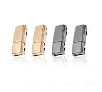 LT Easiyl 2 paia chiusura lacci magnetici senza lacci lacci elastici fibbia fermacravatte clip di bloccaggio per bambini e adulti lacci delle scarpe accessori oro brillante e grigio canna di fucile