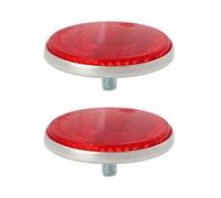 LT Easiyl 2 Pezzi Riflettori Rotondi Rossi Per Veicoli Elettrici Diametro 41 Mm Filettatura M5 Con Foro Di Montaggio Centrale Adatti Per Motociclette Veicoli Portabiciclette Pali Del Cancello