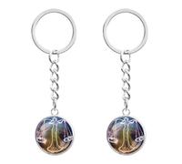 LT Easiyl 2 portachiavi con luce notturna zodiacale con 12 costellazioni luminose, portachiavi con luce notturna in vetro luminoso a forma di costellazione, per uomini e donne, Libra, 7.5 cm