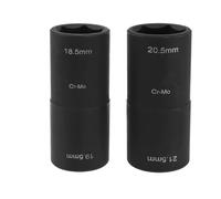 LT Easiyl 2 Pz. Bussola A Impatto 1/2 Pollice Drive 6 Punte Parete Sottile Doppia Estremità Bussola A Impatto Ribaltabile Bundle 18,5x19,5mm 20,5x21,5mm Dadi Per Chiave A Impatto