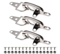 LT Easiyl 3 set di chiusure per giacca da motociclista 8,5 cm, in lega, moschettoni per gilet in pelle, ganci a scatto, Argento, 8.5cm