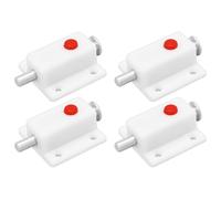LT Easiyl 4 chiavistelli automatici in plastica bianca con pulsante a molla, per porte di armadi, porte di armadi, culle e finestre (36 mm x 37 mm)