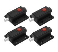 LT Easiyl 4 chiavistelli automatici in plastica nera con pulsante a molla, per porte di armadi, porte di armadi, culle e finestre (36 mm x 37 mm)
