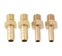LT Easiyl 4 connettori in ottone per tubo flessibile metrico M6 x 1,0-4 mm e M6 x 1,0-5 mm per stagno piscina adattatori per tubi flessibili per tubi flessibili con filettatura maschio oro
