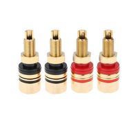 LT Easiyl 4 connettori per cavi audio da 8 mm con testa a banana placcati in oro (nero rosso)