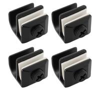 LT Easiyl 4 maniglie per porte in vetro in lega di zinco, non perforanti, per vetrine, vetrine, armadietti da cucina, bagno, maniglie nere