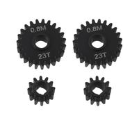 LT Easiyl 4 Pezzi 0.8M Overdrive Portal Gears Lega Di Alluminio 12T Drive Gear 23T Output Gear Set Compatibile Con Capra 1/10 Scale SCX10 III AXI03000