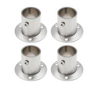 LT Easiyl 4 pezzi 25 mm supporto per binario per armadio flangia in acciaio inossidabile collegamento flangia a terra staffa rotonda per asta per armadio per tenda dell'armadio