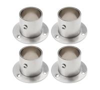 LT Easiyl 4 Pezzi 32mm Supporto Per Asta Per Guardaroba Flangia In Acciaio Inossidabile Flangia Di Collegamento A Terra Rotonda Staffa Per Asta Per Tubo Appeso Per Armadio Per Tende Da Armadio