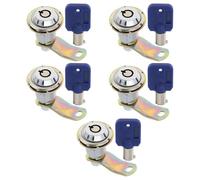 LT Easiyl 5 Pezzi Di Serratura A Camma Lunga 27 Mm Con Chiave Per Porte In Legno Armadi Armadietti Flipper 22,5x19x11,3 Mm