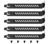 LT Easiyl 5 Pezzi Supporto Slot PCI Acciaio Lega Profilo Completo Nero con Viti per Case PC Antipolvere Flusso d'Aria 120x20x12mm